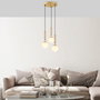 Opviq Lámpara de Araña 11469, Elegante Diseño Moderno Escandinavo, Dorado Brillante, Metal y Cristal, Ajustable 34x34x134 cm